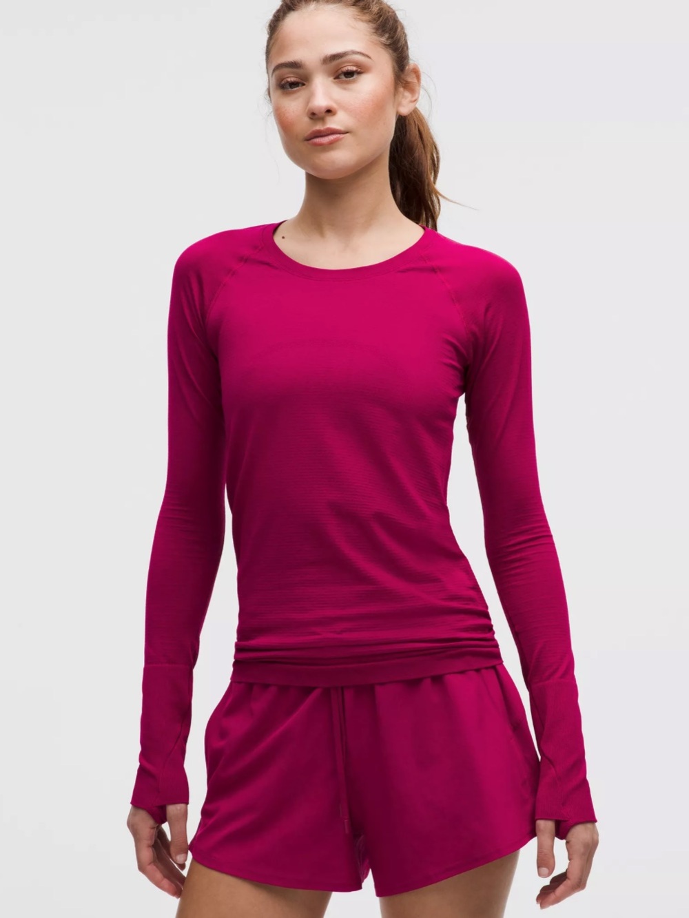 lululemon Swiftly Tech 2.0 Rave Long Sleeve Seamless thumbholes pink Women 4 NWT